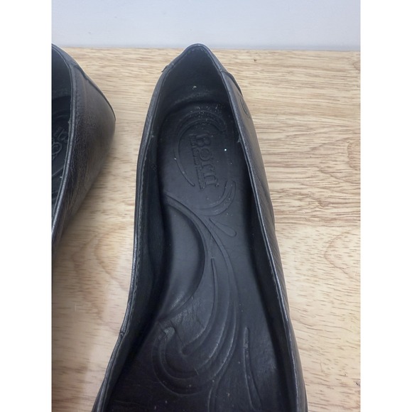 Born Adeline Ballet Flats Gray Silver Leather Size 8.5 Casual Ruched Toe #23 - Picture 5 of 12